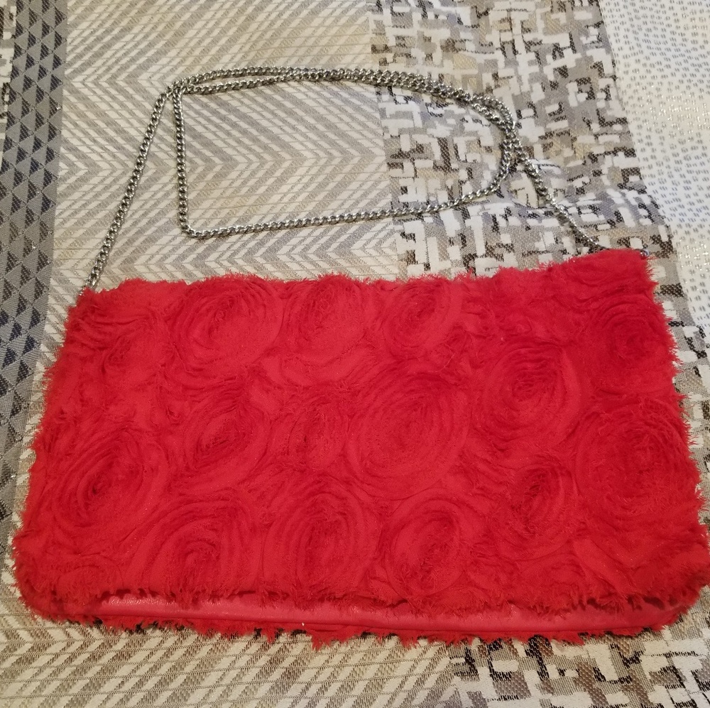 H&M Pink Roselette clutch bag